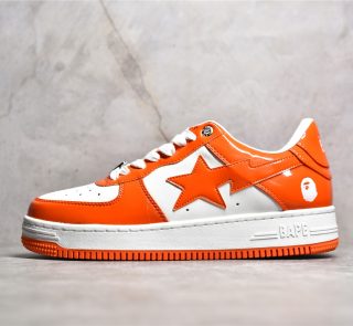 A Bathing Ape Bapesta White Orange Reps