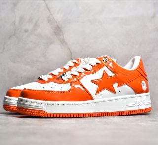 A Bathing Ape Bapesta White Orange Reps - Image 3