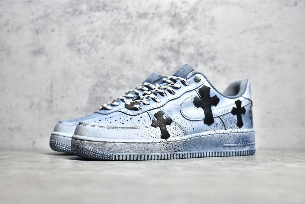 Air Force x Chrome hearts Blue - Image 3