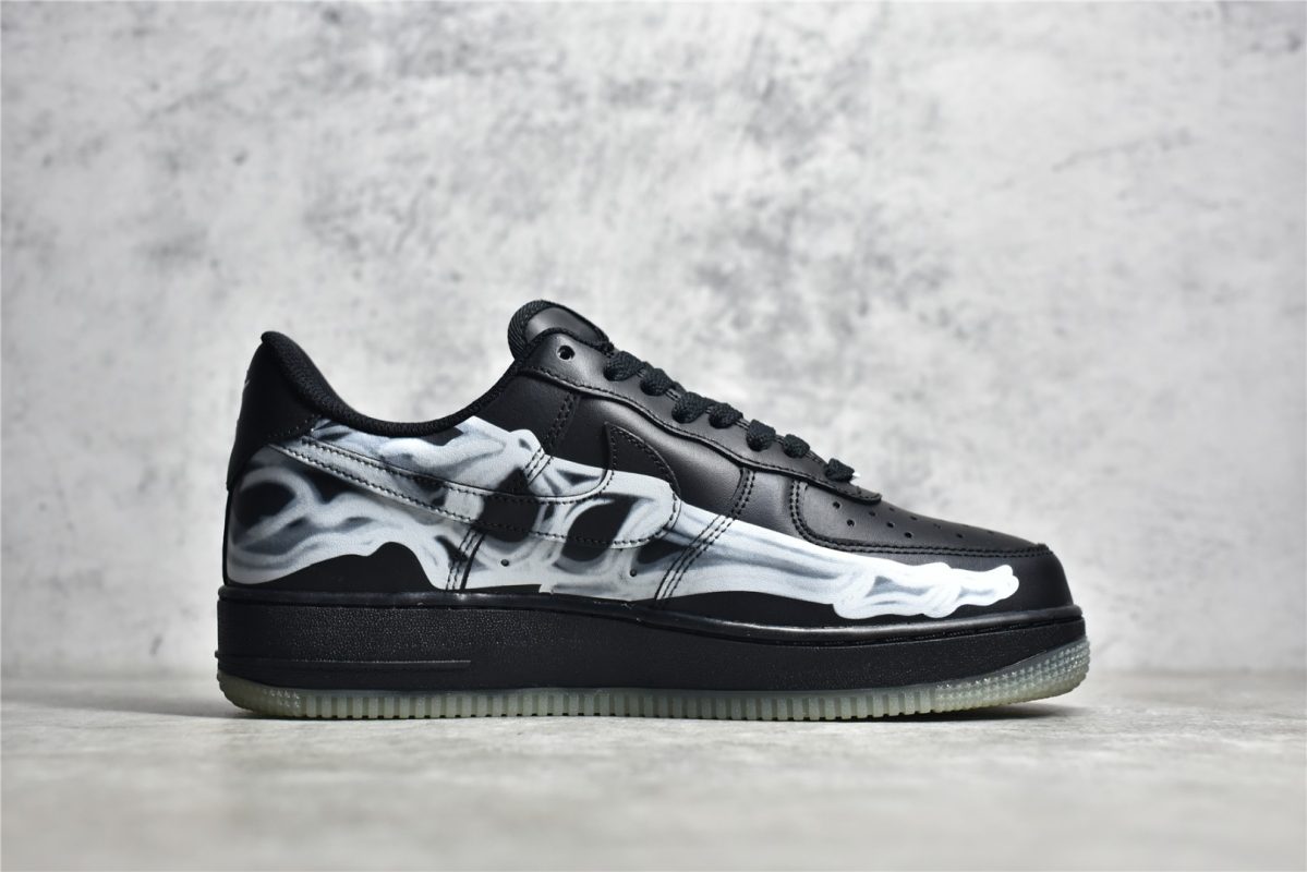 UA Nike Air Force 1 Low Skeleton "Black on Black" Reps - Image 3