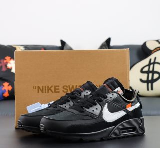Off White Air Max 90 Reps with The Ten box and signature black colorway