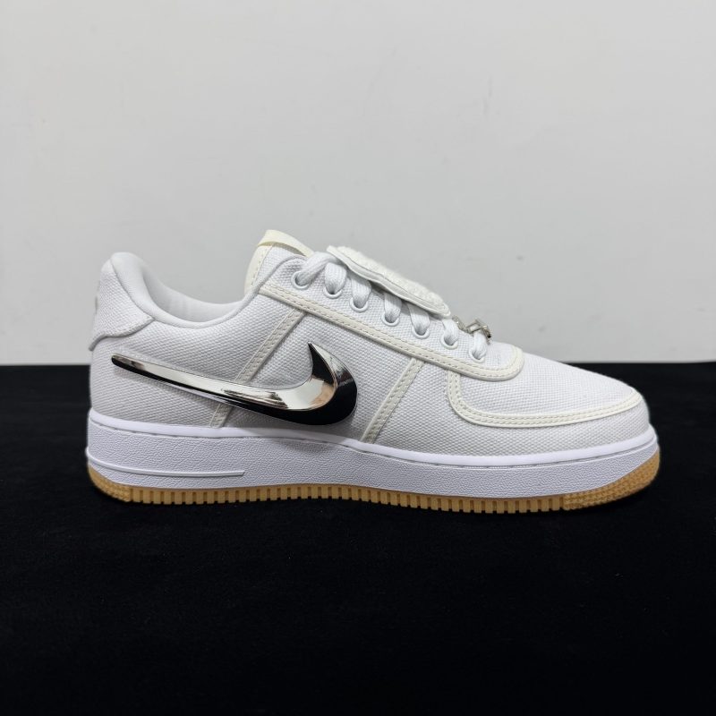 Inside view of Travis Scott AF1 Reps with clean panel construction