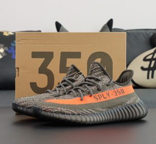 Yeezy 350 Carbon Beluga reps with box and dark Primeknit upper