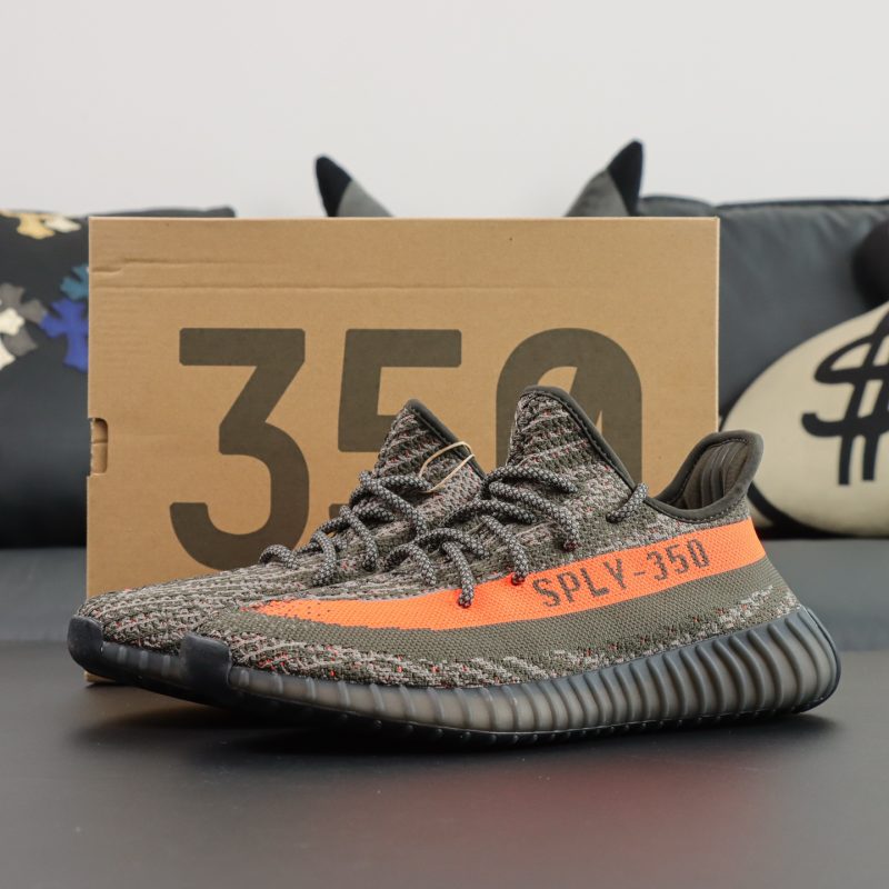 Yeezy 350 Carbon Beluga reps with box and dark Primeknit upper