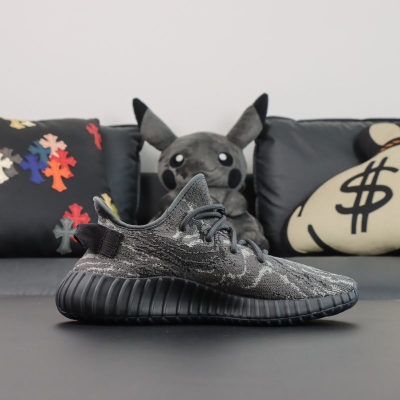 Inside view of Yeezy 350 Dark Salt Reps with knit upper