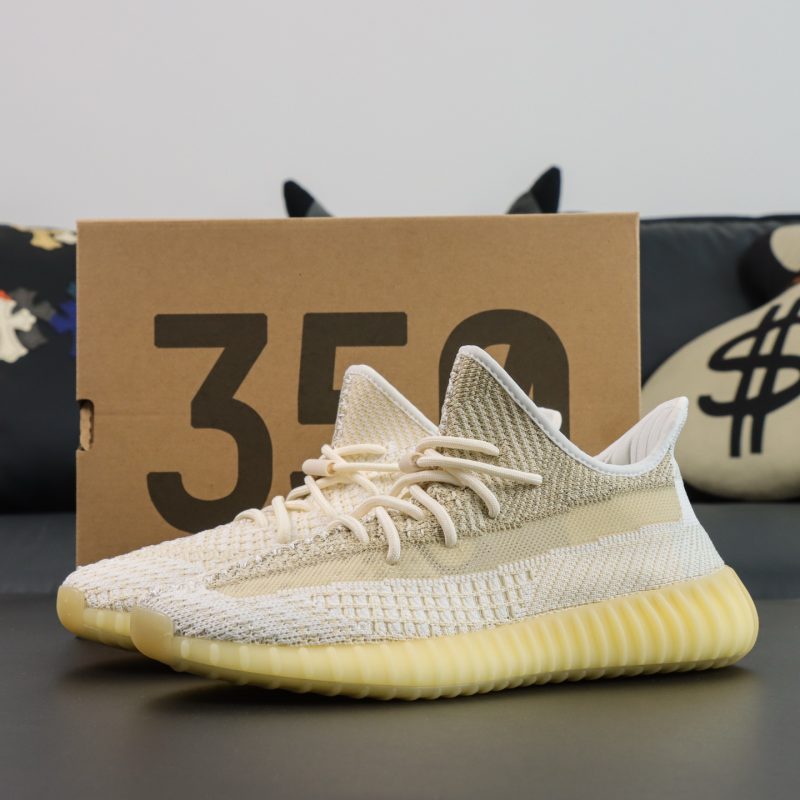 Yeezy 350 Natural reps with cream Primeknit upper and original box