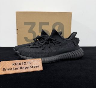 Yeezy 350 Onyx Reps with box displayed on table