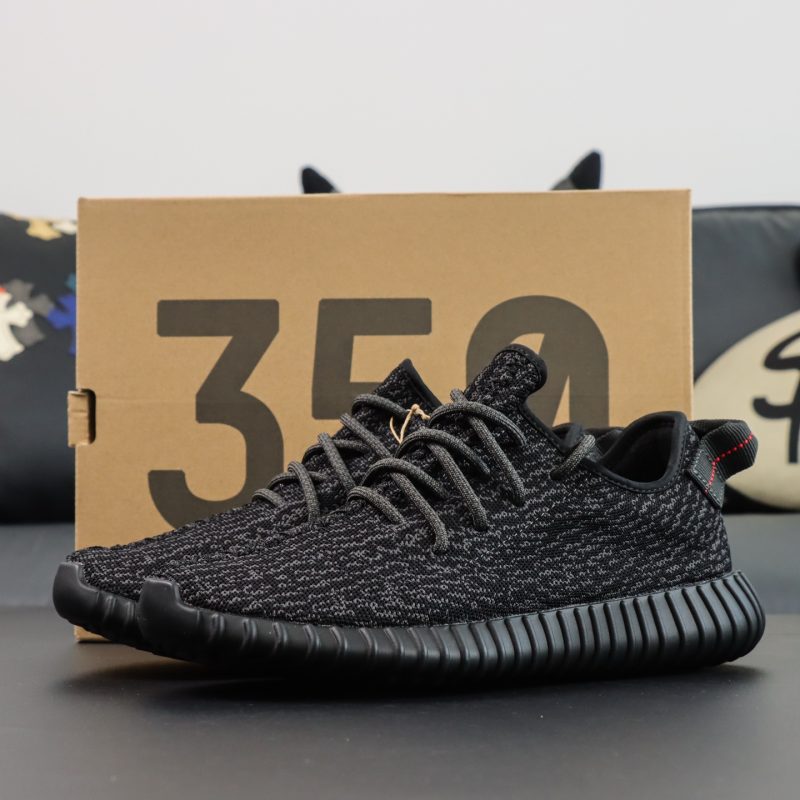 Yeezy 350 Pirate Black reps with box and black Primeknit upper
