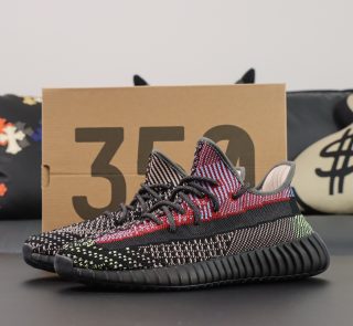 Yeezy 350 Yecheil reps with multicolor knit upper and original box